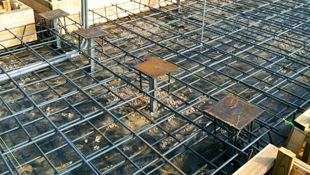 Quonset shelter rebar foundation